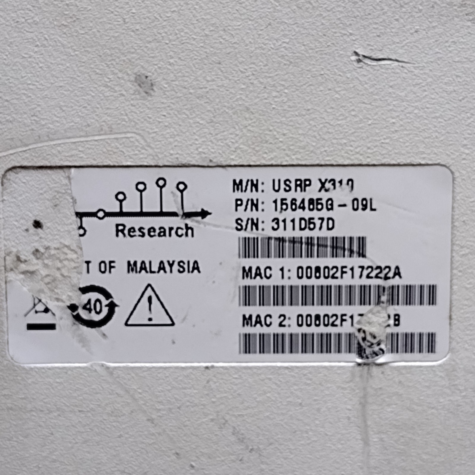 Ettus Research USRP X310 156485G-09L – NoPwrCrd – Powers On – See Pics – USED