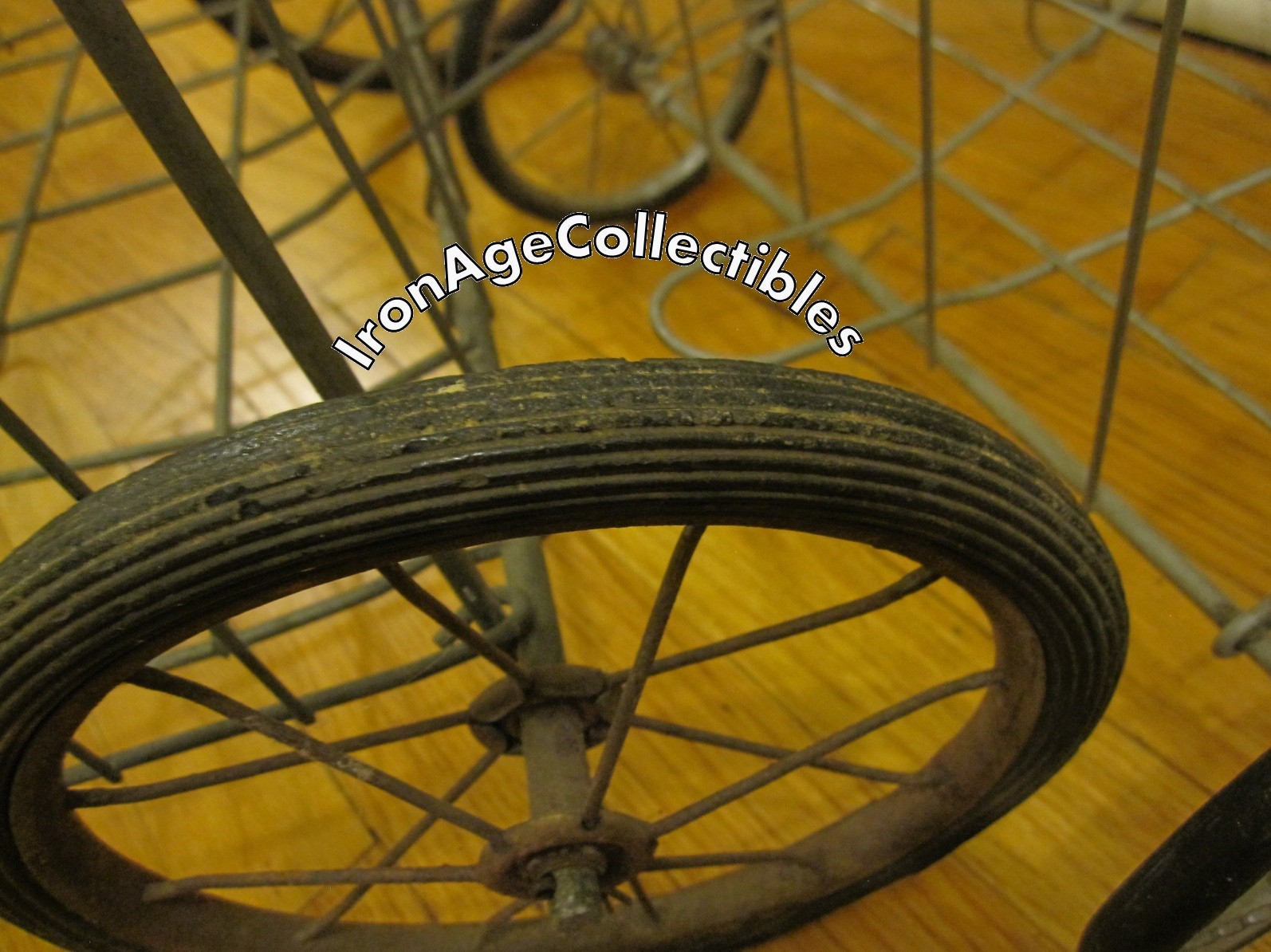 1940s Folding Metal Shopping Carts, Child’s & Adult Size Wire Basket Collapsible