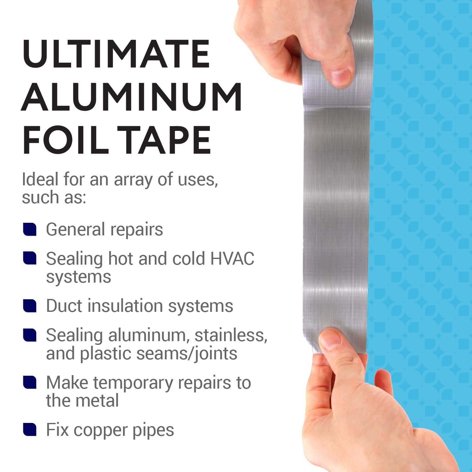 Impresa Aluminum Foil Duct Tape – 1.9 in x 150 ft 150 Feet / 50 Yards, Silver