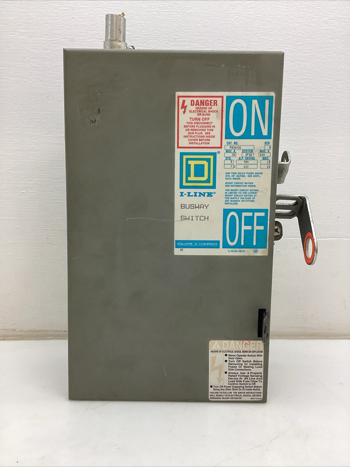 *Square D* I-Line Busway Switch Unit Series4 PQ3603G 30 Amp 600volts