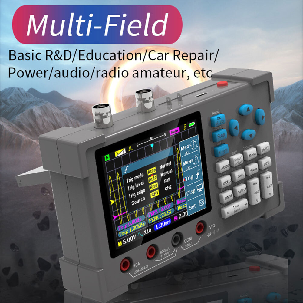DSO3D12 3 in 1 Handheld Digital Oscilloscopes IPS Display Dual Channels Useful