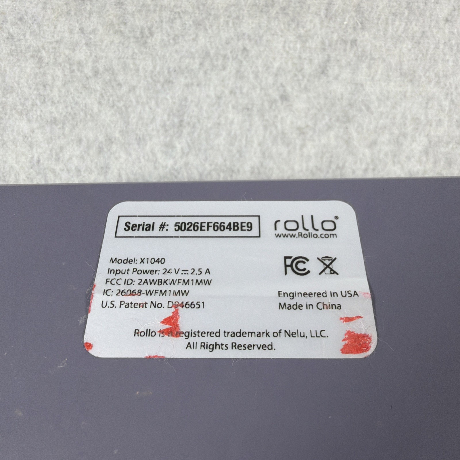 Rollo X1038 Label Printer with WIFI Cable. Tested And Working