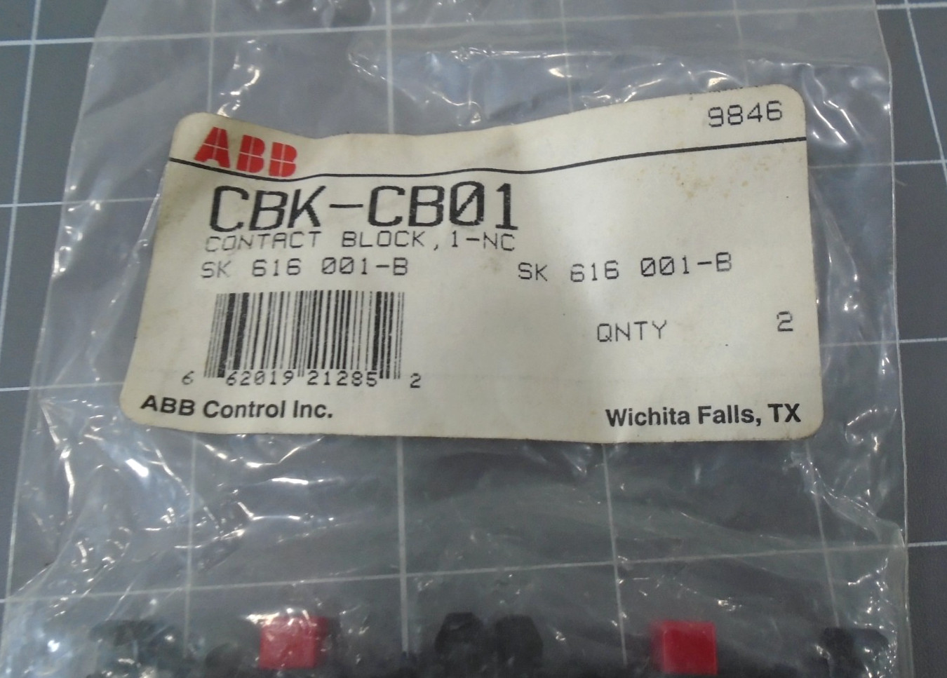 2 Lot NEW ABB SK-616-001-B Contact Block 1 NC CBK-CB01
