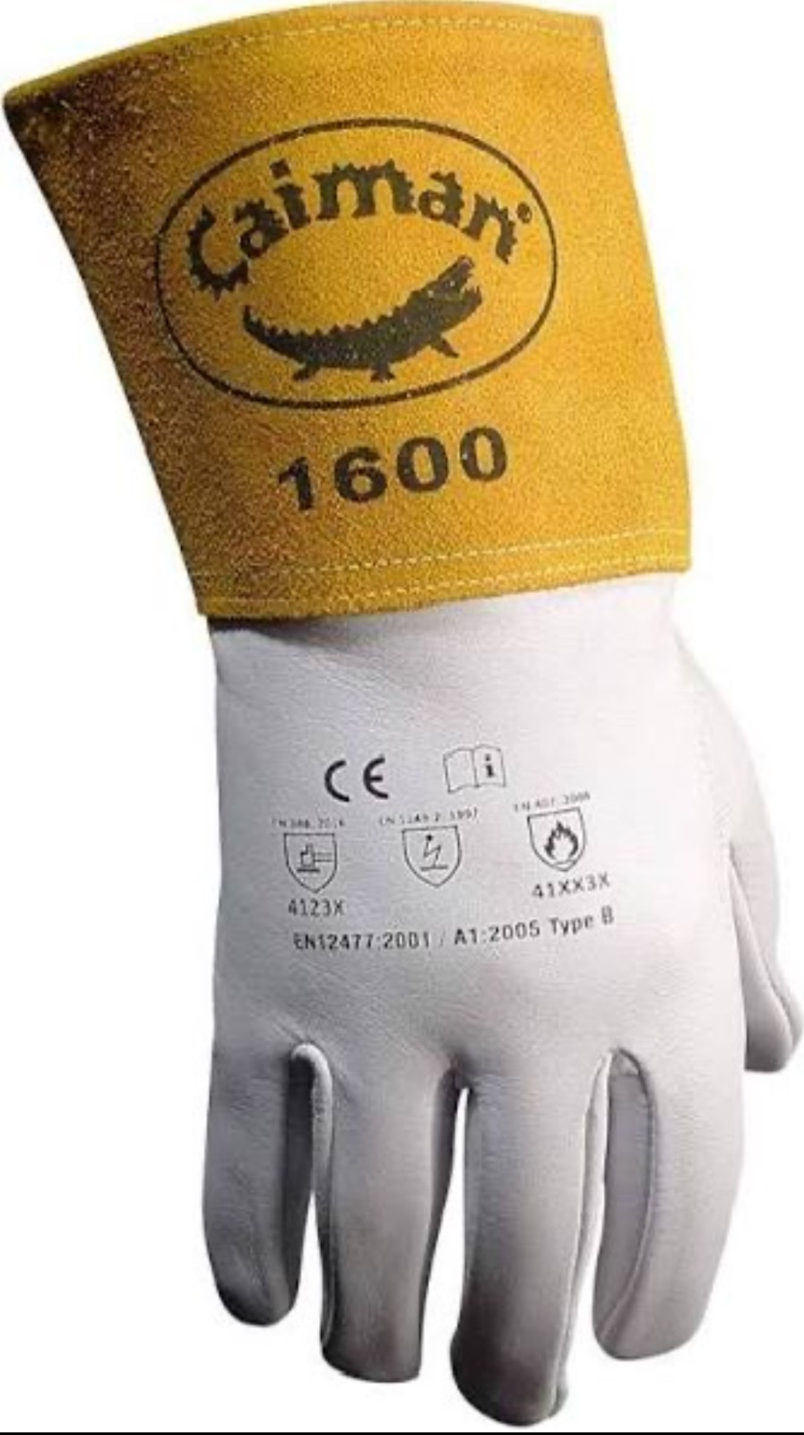 Caiman 1600-3 1600 Welding Gloves, Gauntlet Cuff, Straight Thumb, Size Large
