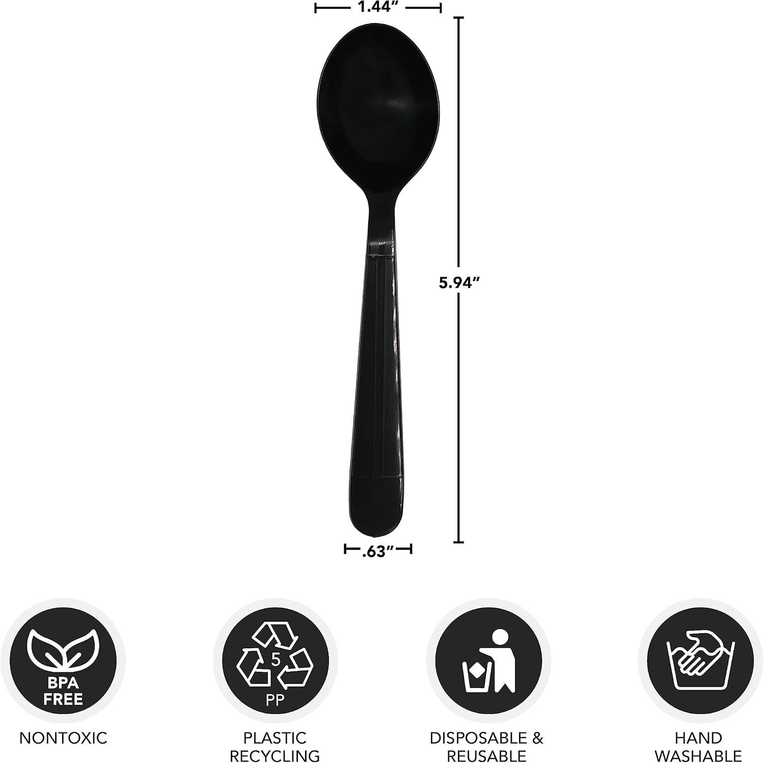 Individually Wrapped Black Plastic Utensil Sets/Heavy Duty Flatware Packs, Soup