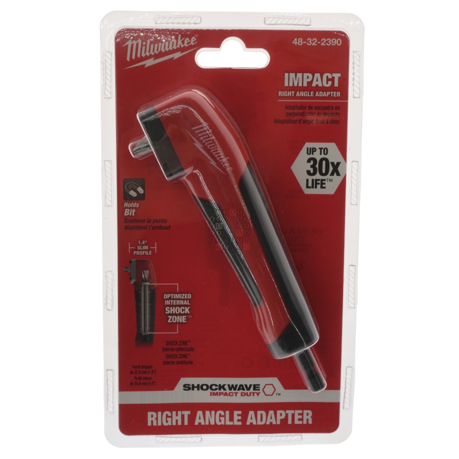 Milwaukee Tool 48-32-2390 SHOCKWAVE 1/4″ Hex Impact Right Angle Adapter
