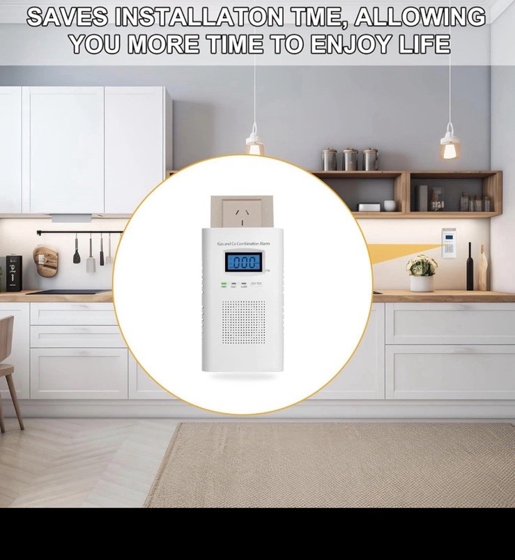 Gas & Carbon Monoxide Detectors-Plug in CO Alarm & Natural Gas Detector-2PACK