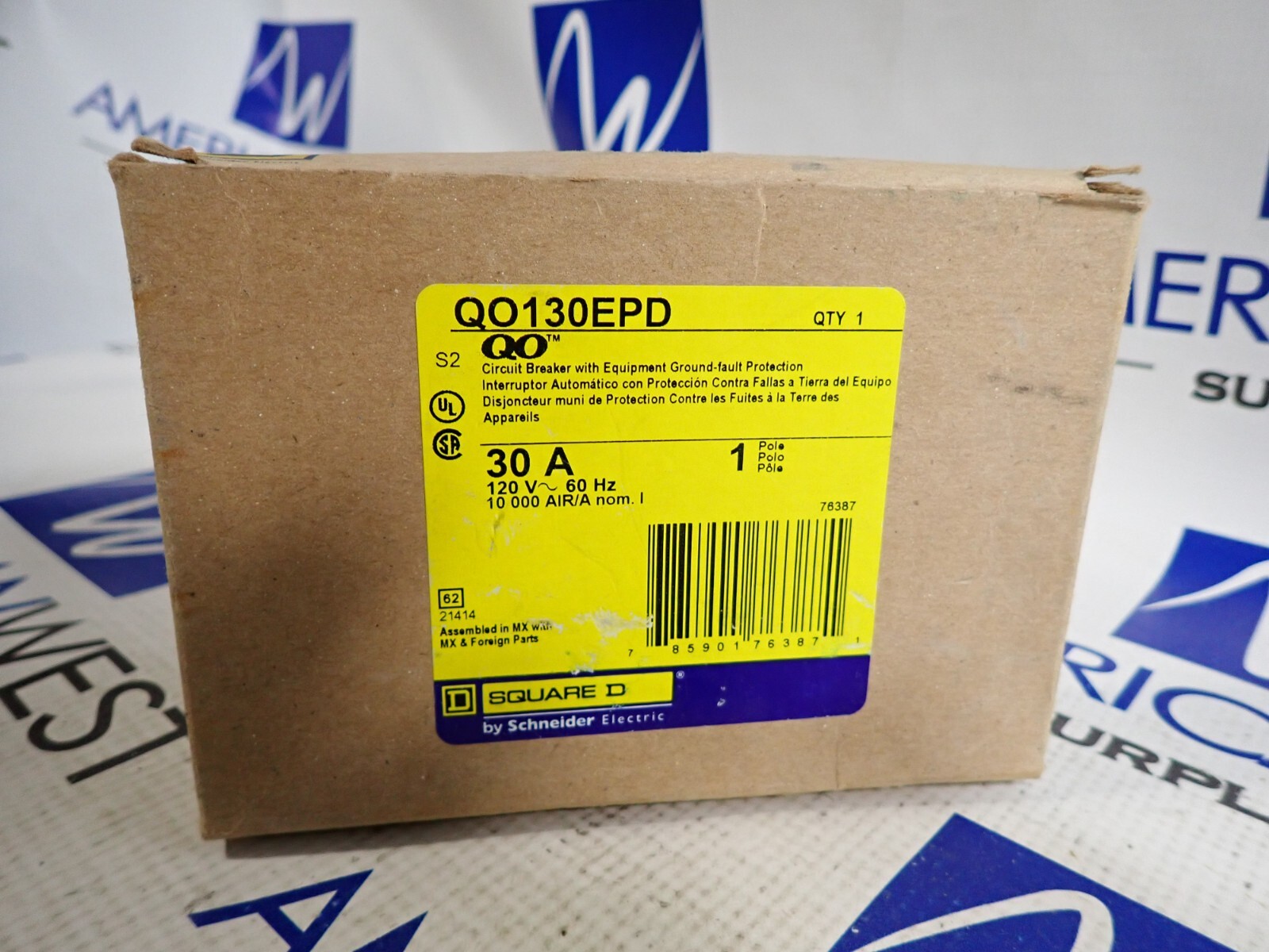 New Square D QO130EPD 1p 30 amp plug in Equipment GFI Circuit Breaker