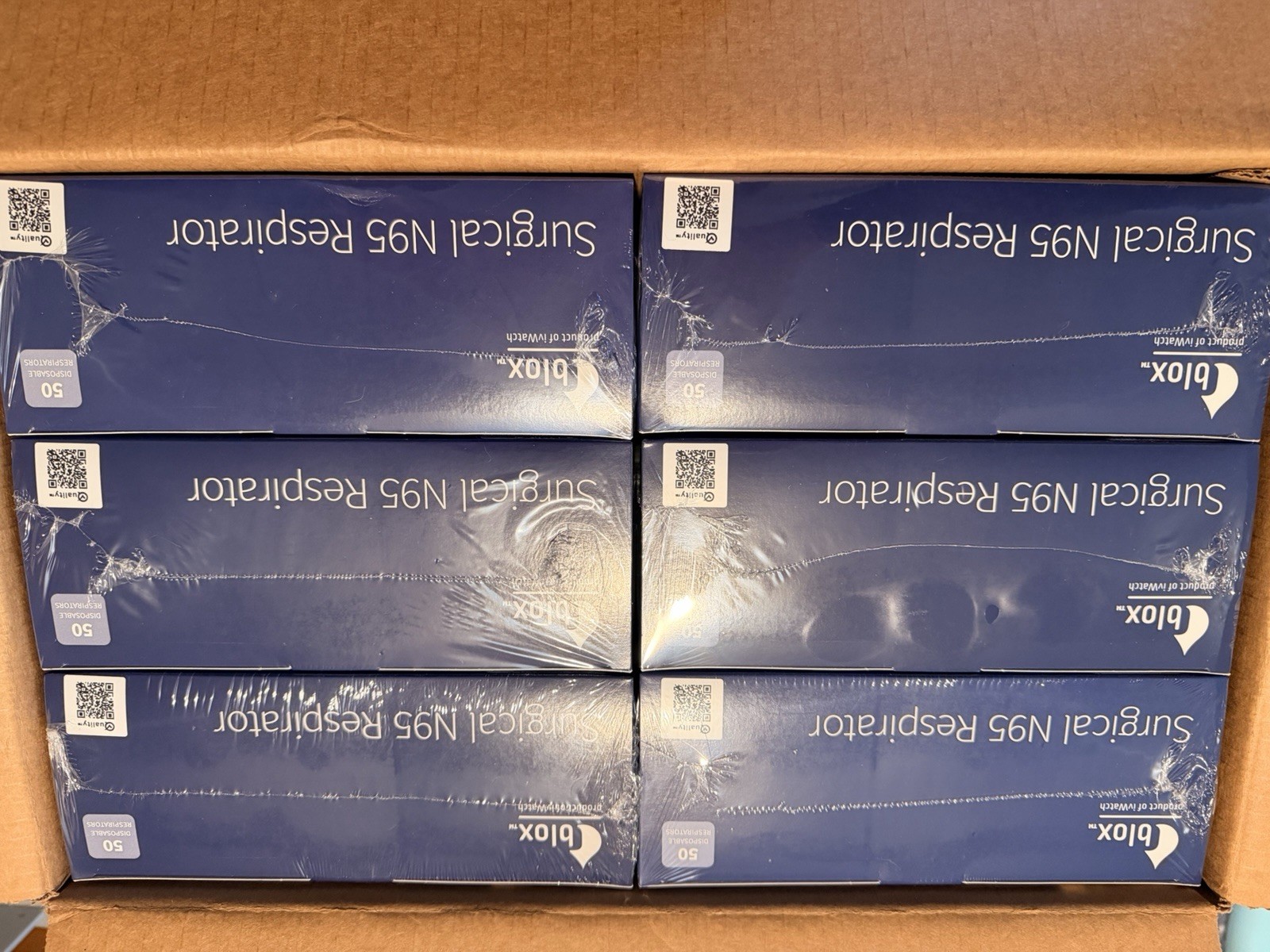 Blox Surgical N95 Respirator Disposable Mask (Case Of 6, 50 Count Boxes)Facemask