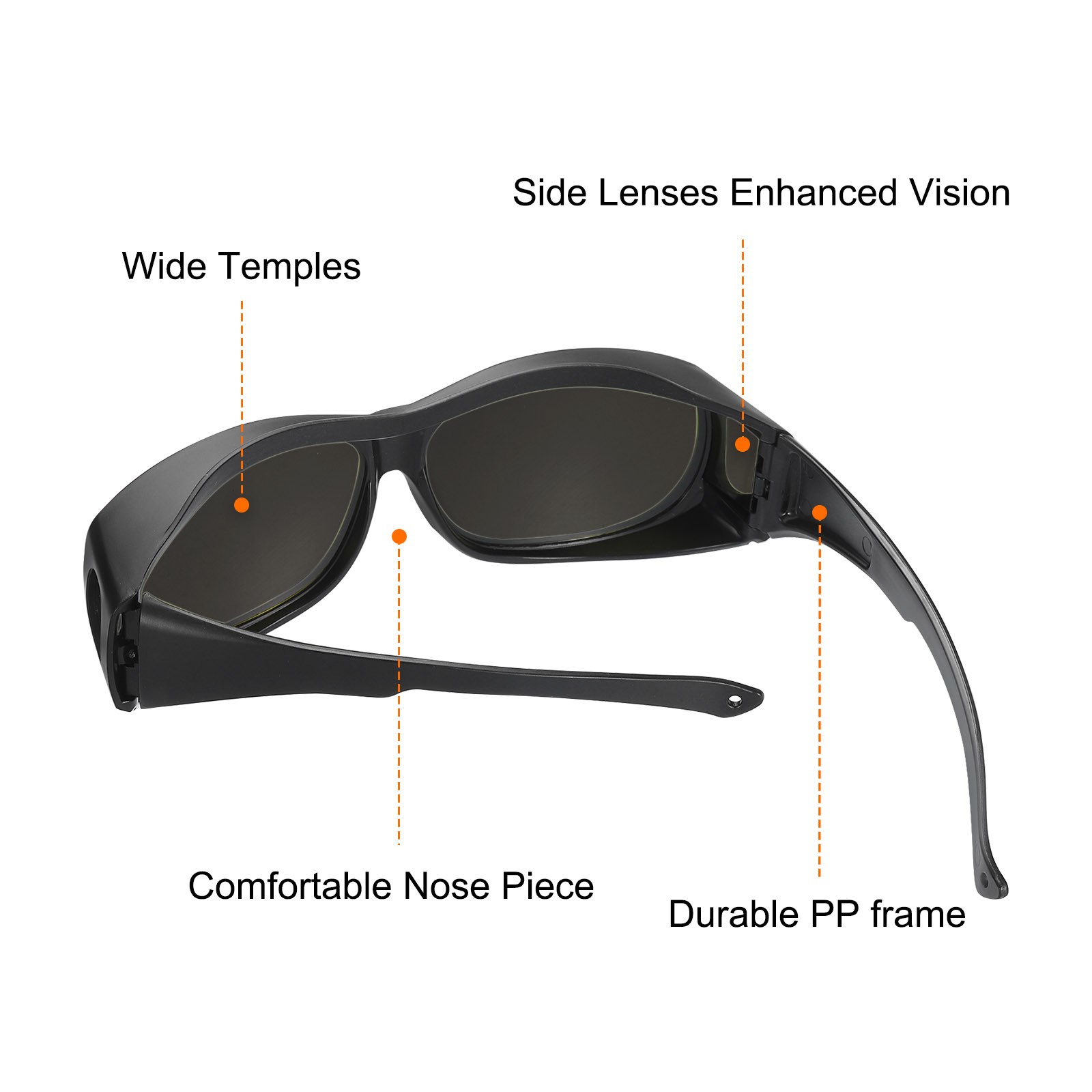 Welding Glasses IR Shade 5 CE Certified Protective Glasses Wrap-Around Lens