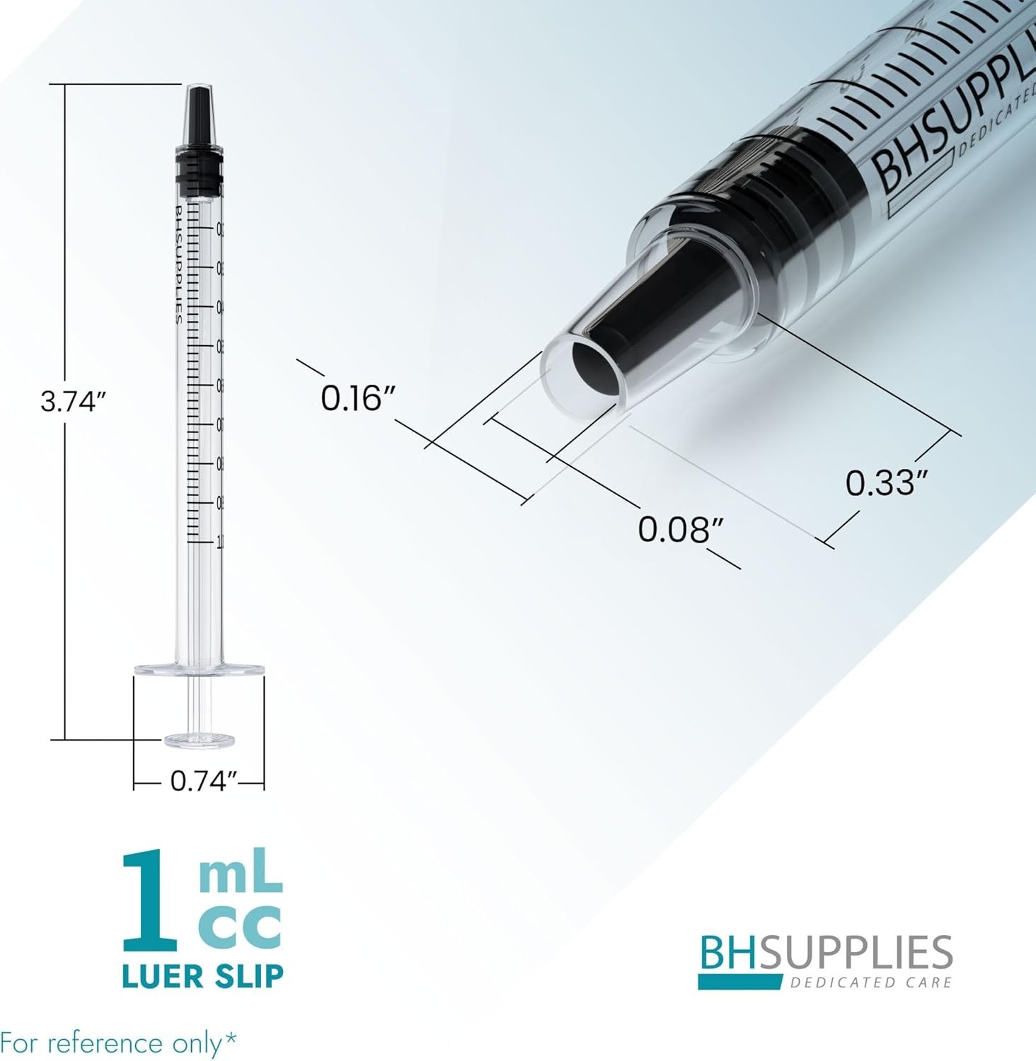 1mL Luer Slip Tip Syringes No Needle – Sterile, Individually Wrapped – 100 Sy…