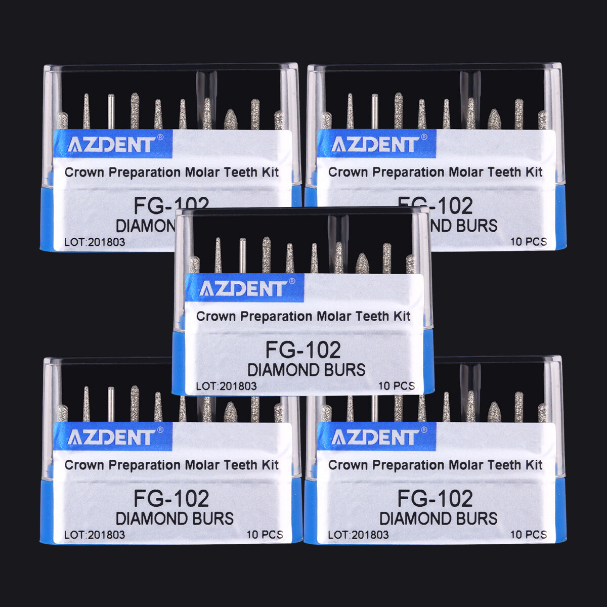 30Boxes Dental Diamond Burs For Crown and Bridge Preparation Molar Teeth FG-102