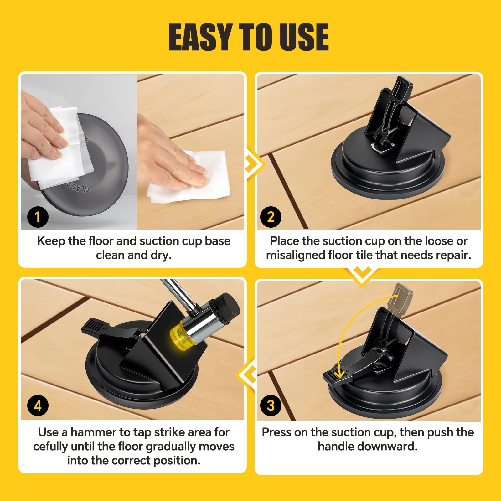 Heavy Duty Floor Gap Fixer Tool, Laminate Flooring Tool 5.2 inches, Black-B01