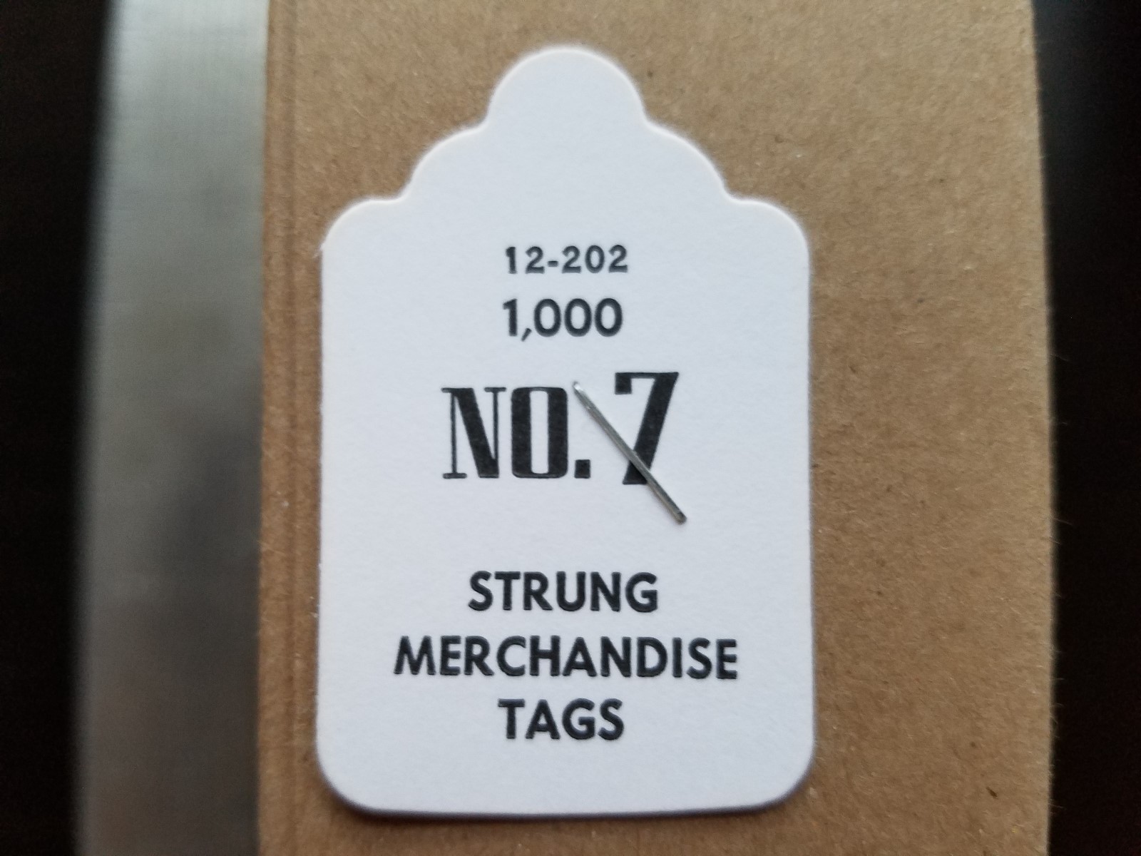 1000 Blank White Merchandise Price Tags with Strings Size #7 Retail Strung Label