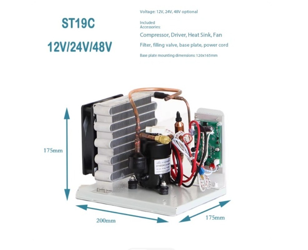 ST19C Miniature Compressor Condensing Unit DC 12V/24V/48V Refrigeration Unit