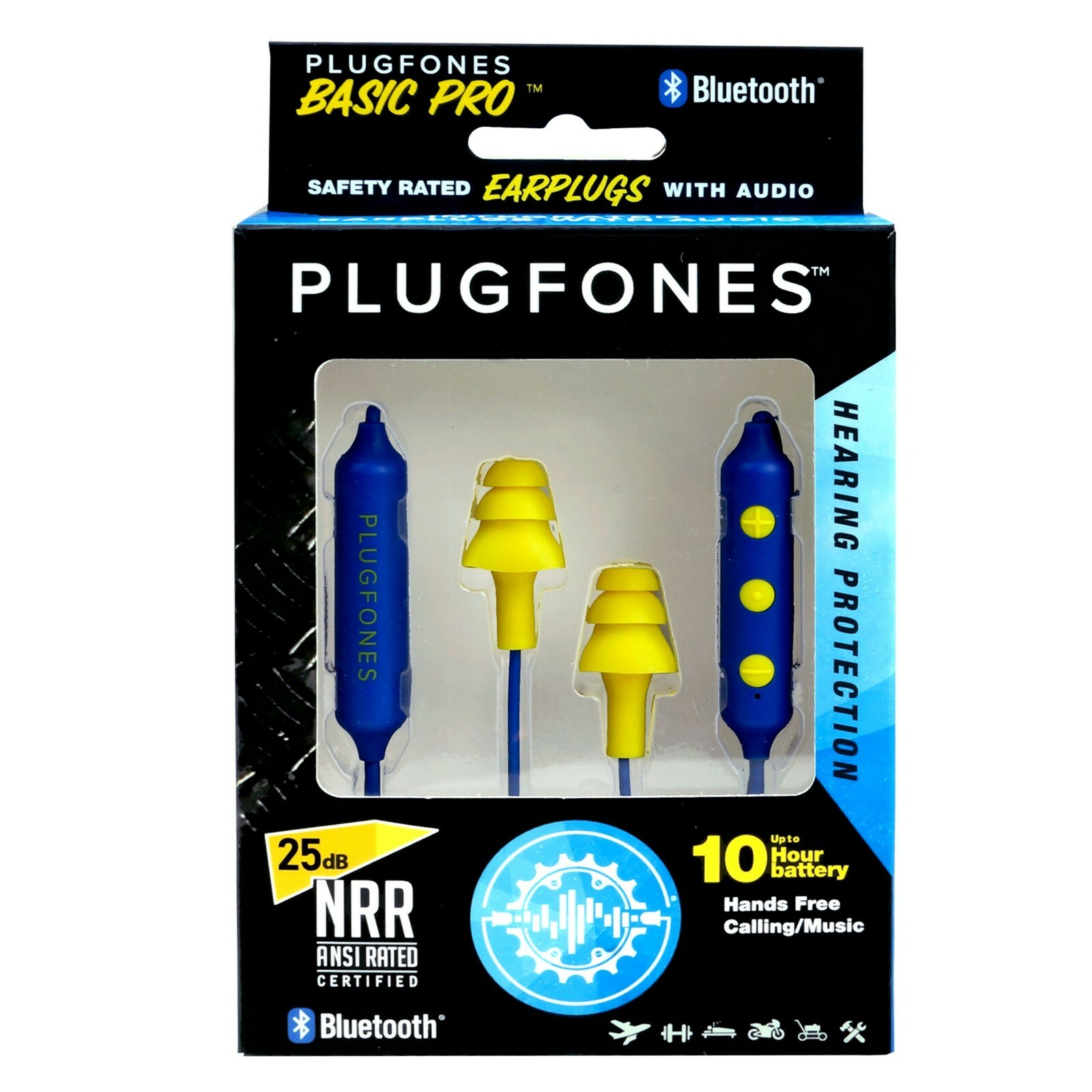 Plugfones Wireless BasicPro Bluetooth, Earplugs, Work Headphones OSHA