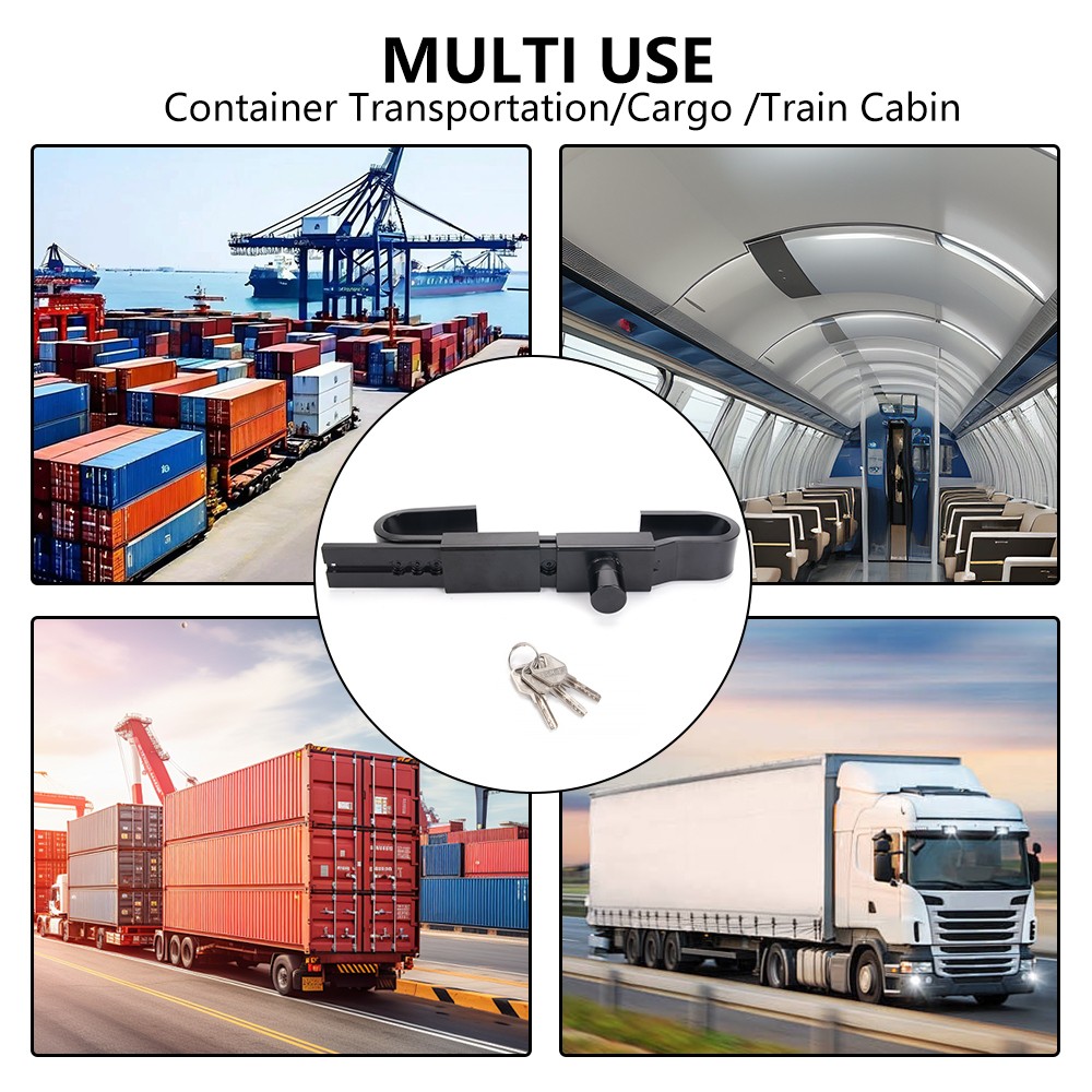 Shipping Container Lock Heavy Duty Steel Trailer Box Cargo Door Lock with 3 Keys