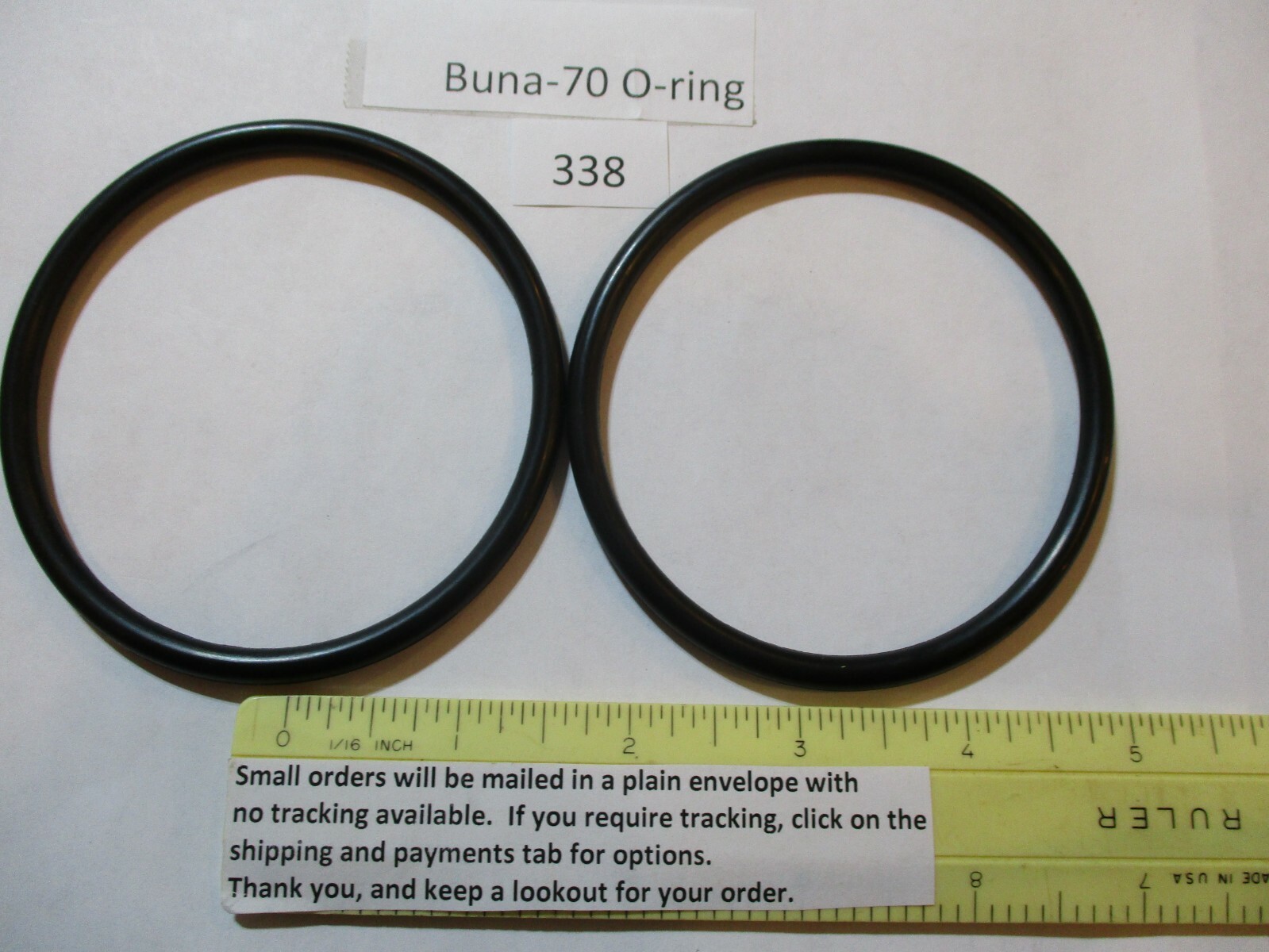 338 O-ring 3-1/8″ ID x 3-1/2″ OD x 3/16″ thick. Buna-70. Quan 2