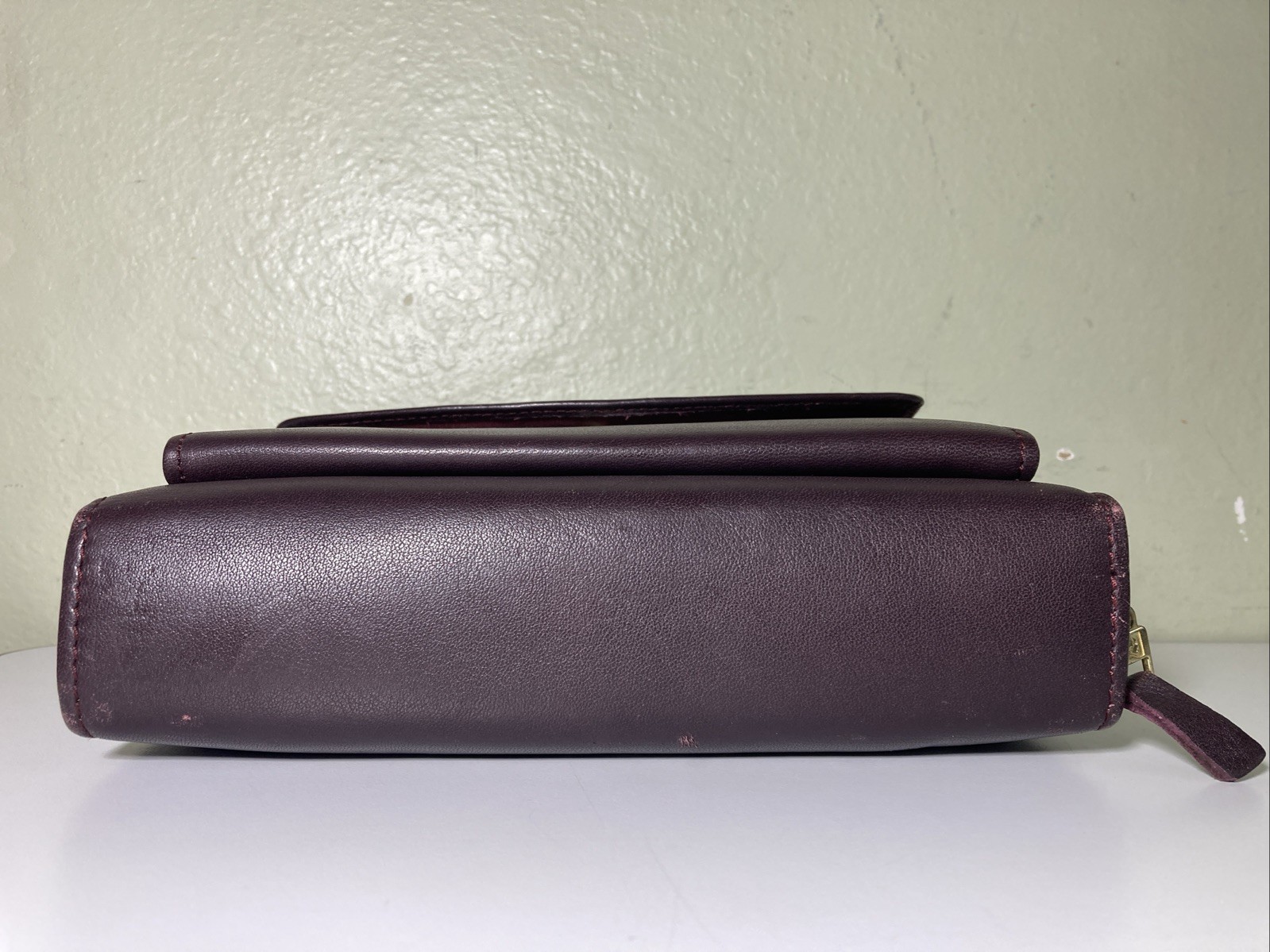 Franklin Quest Compact Burgundy Nappa Leather Zip around Planner 6 Rings