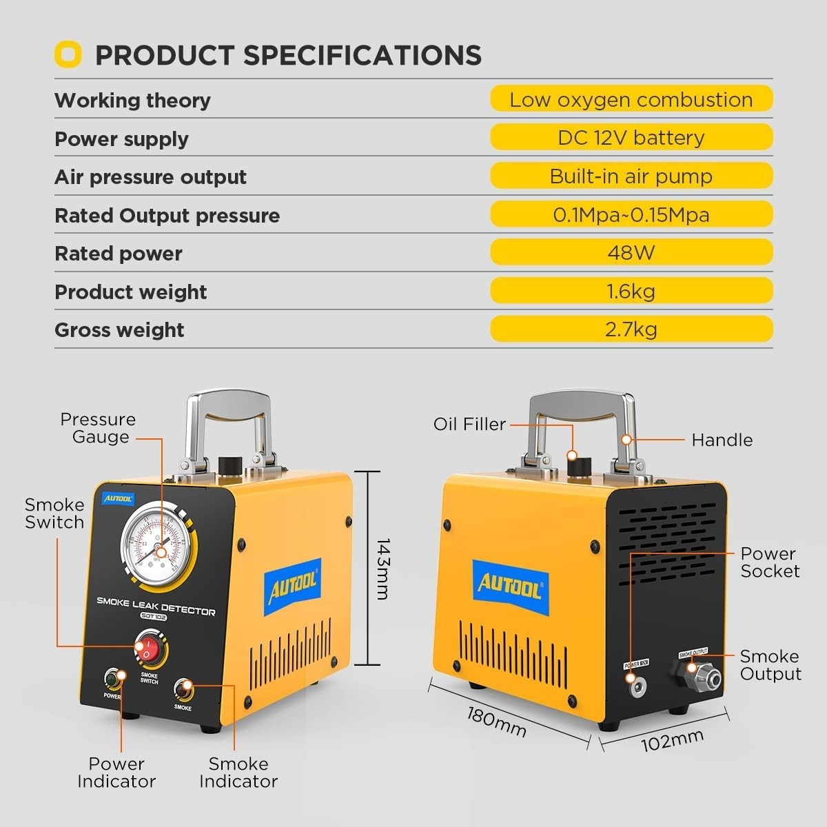 Car EVAP Leak Detector with Air Compressor