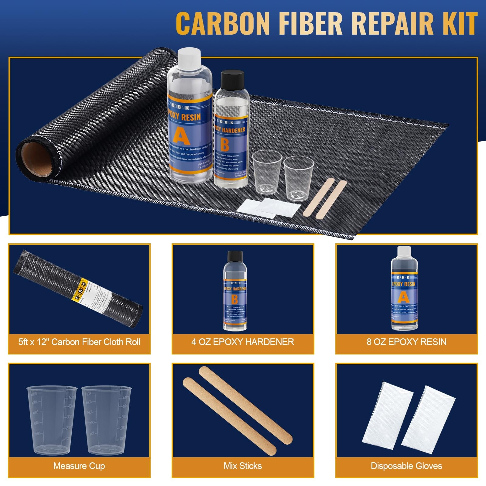 Krbnk 5FT Carbon Fiber Repair Kit
