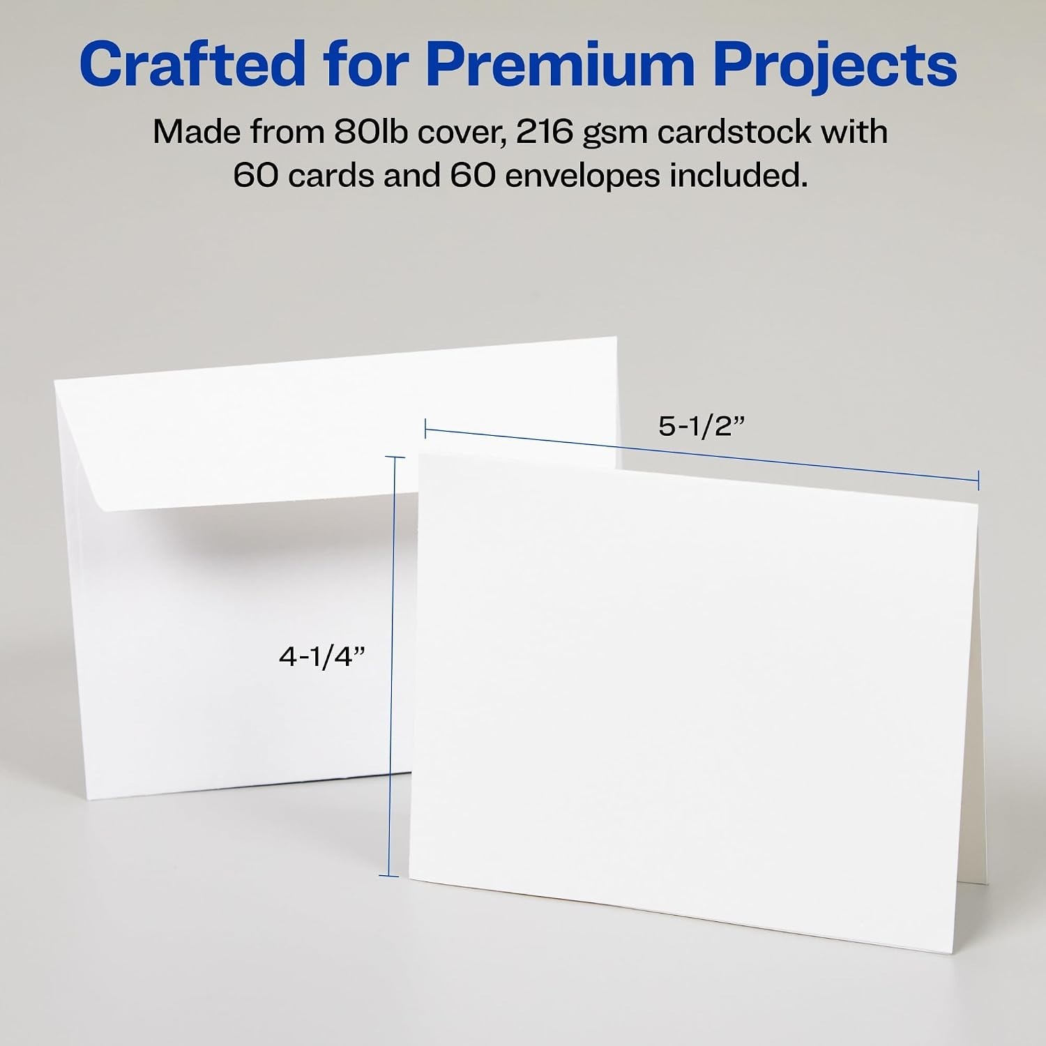 Avery Printable 60 Note Cards+Envelopes 4.25″ x 5.5″ Matte White, Inkjet 8315