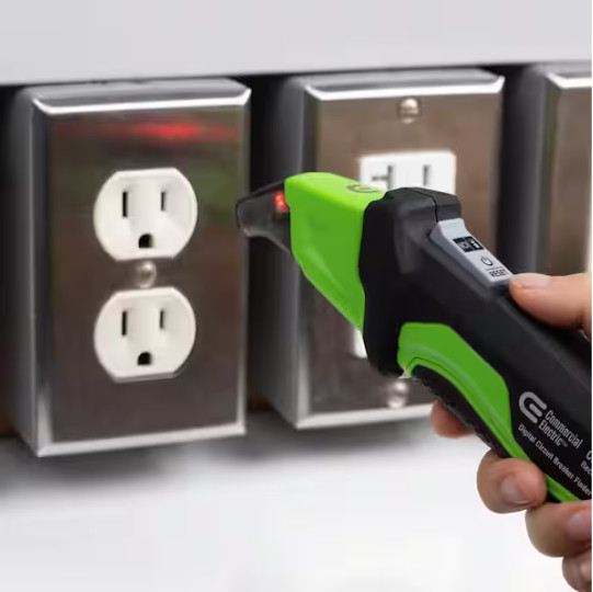 Commercial Electric Digital Circuit Breaker Finder with GFCI Outlet Tester