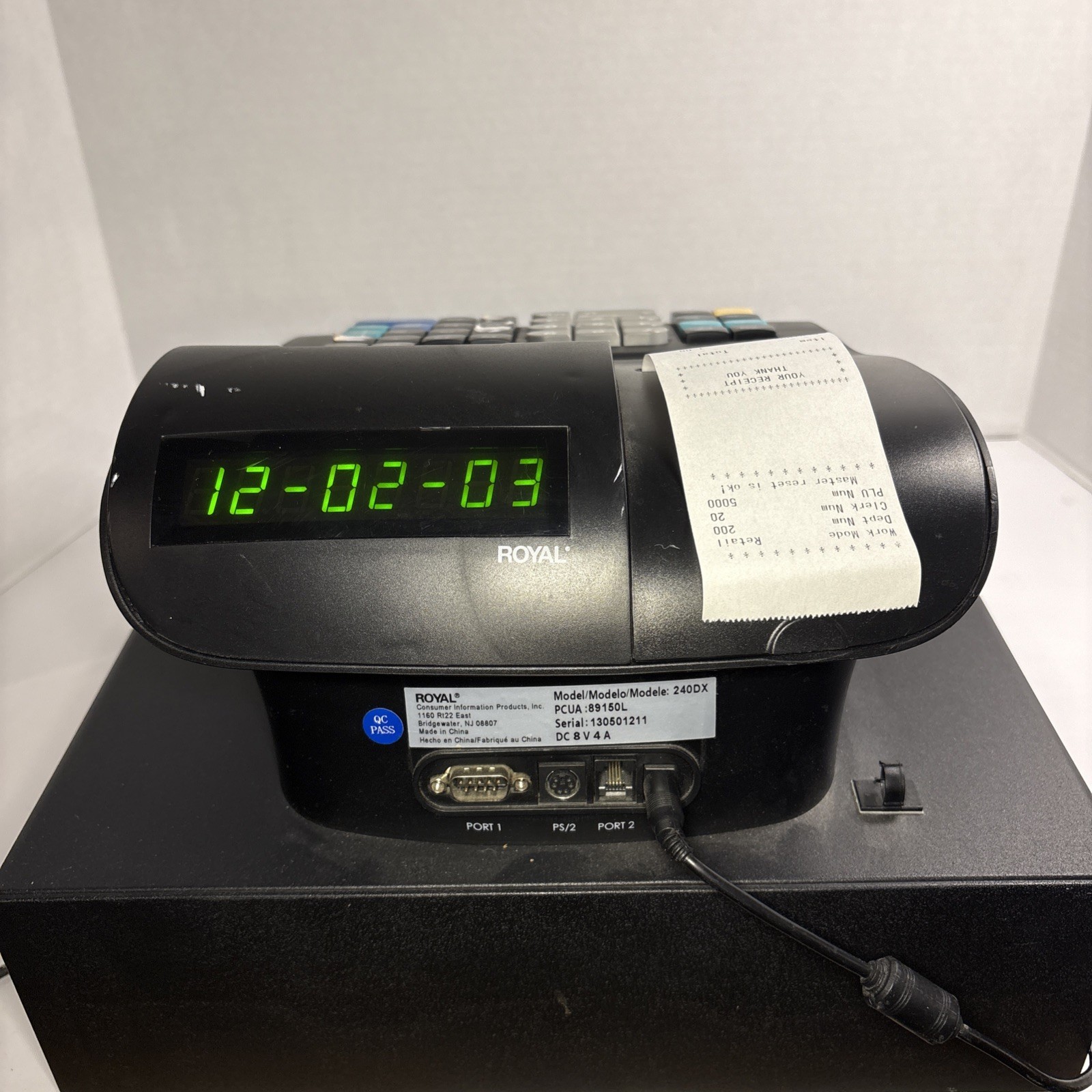 Royal 240DX Electronic Cash Register Thermal Printer 5000 PLU Black 240 DX