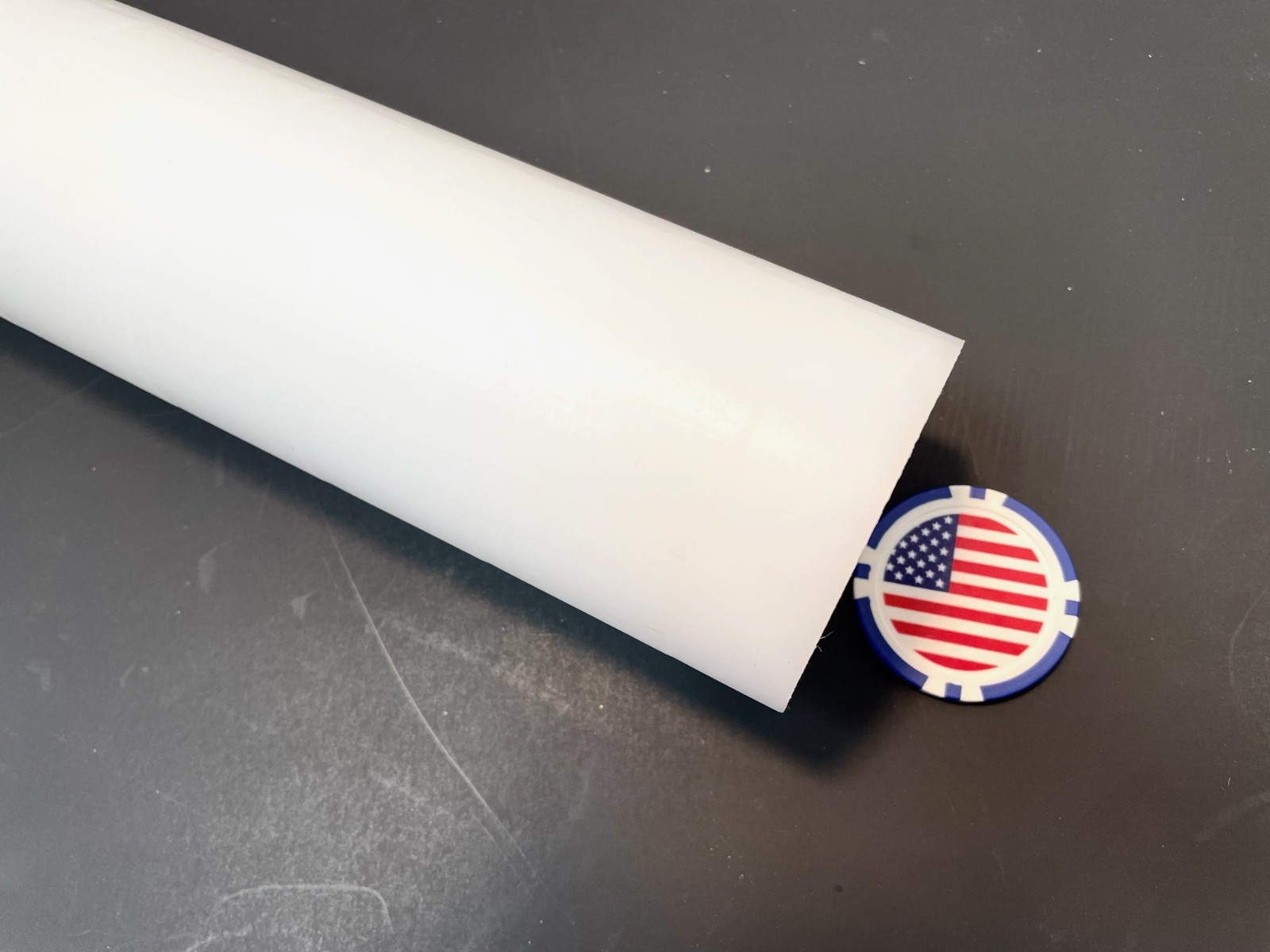 UHMW White Round Rod 2.50 Diameter x 12″ Long, 1 Unit, Extruded