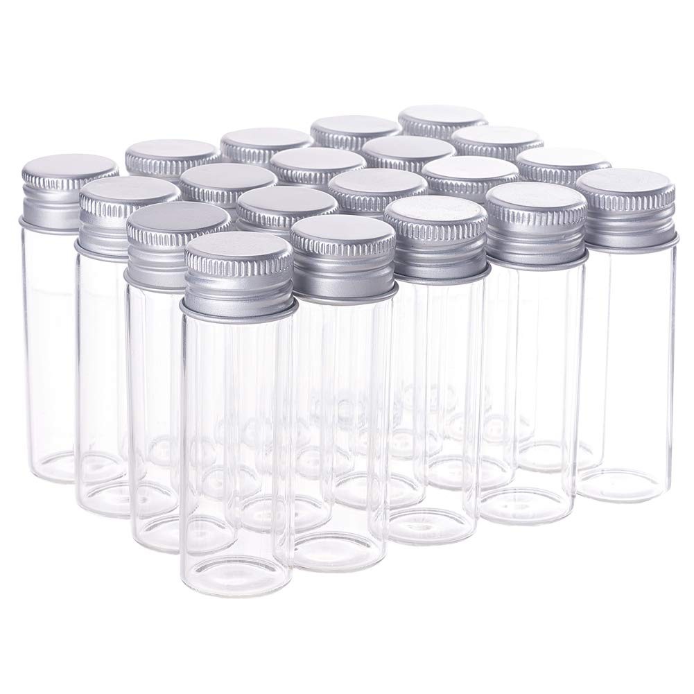 20 PCS 15ml Clear Glass Bottles Candy Bottle with Aluminium Screw Cap…