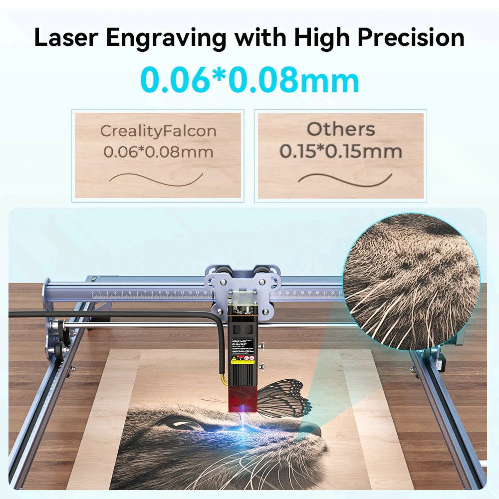 Creality Falcon 10W CR Laser Engraver Cutter 400x415mm with Free Test Kit NEW