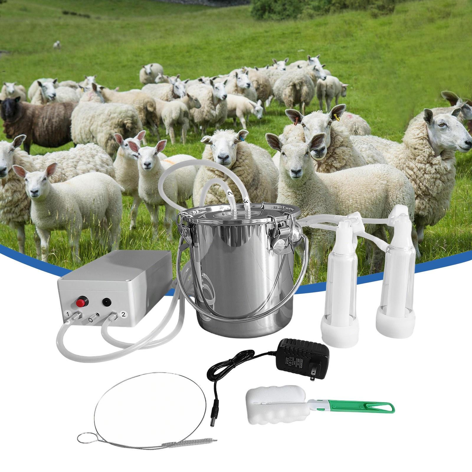 Goat Milking Machine Goat Milker 3L 304 Stainless Steel Bucket Portable US