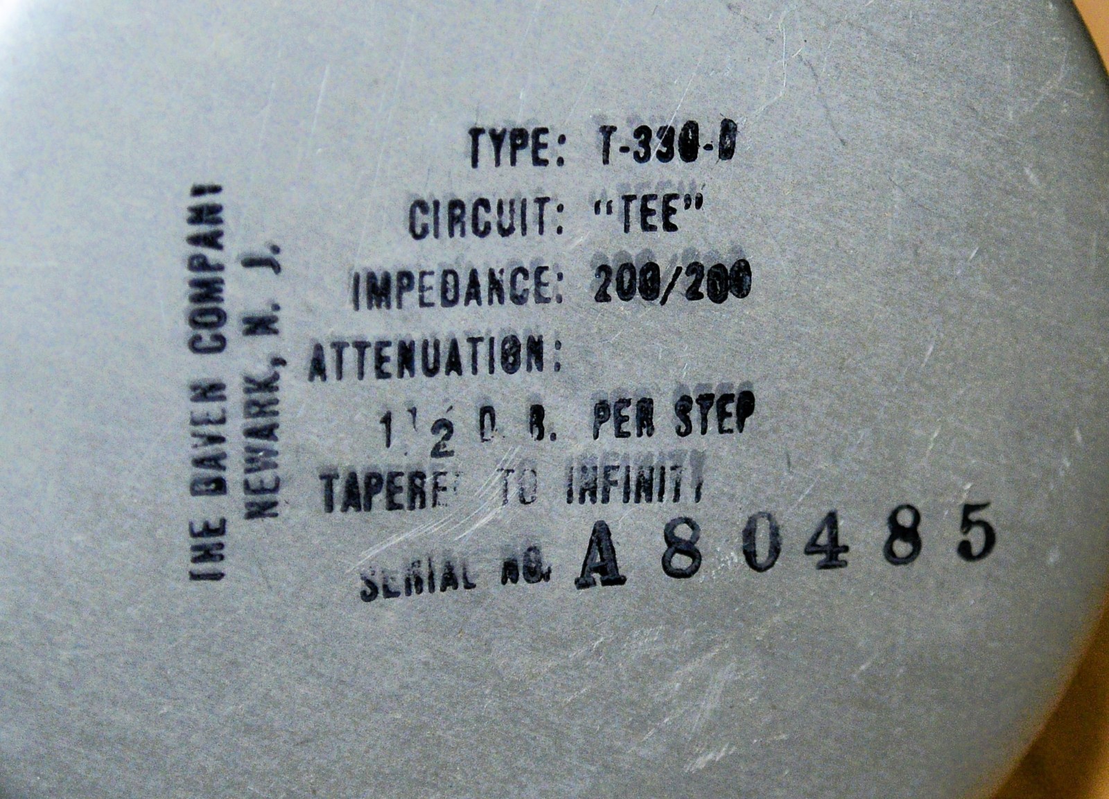 Vintage Daven T-330-D TEE 200/200 1-1/2 DB Per Step Tapered