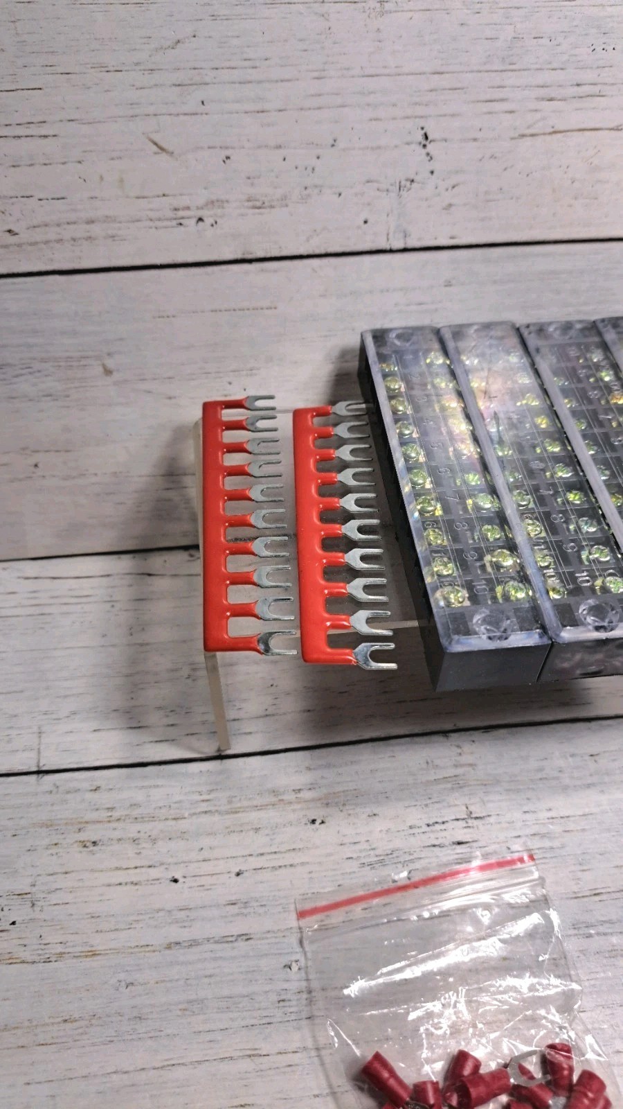 4 Pcs Dual Row Terminal Block, 600V 15A 10 Positions Screw Terminal Block…