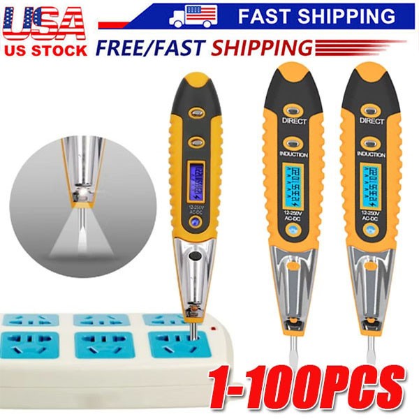 Voltage Electric Tester Volt Detector Test Pen AC DC Non-Contact Sensor 12-1000V