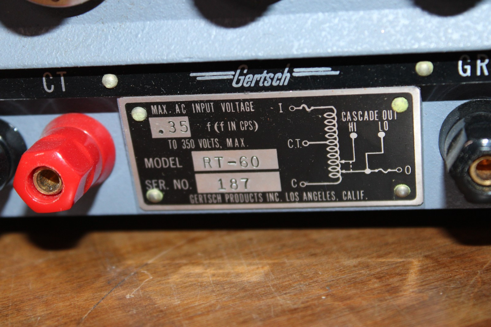 Singer Gertsch Ratio Tran RT-60 Rack Mount Ratio Transformer