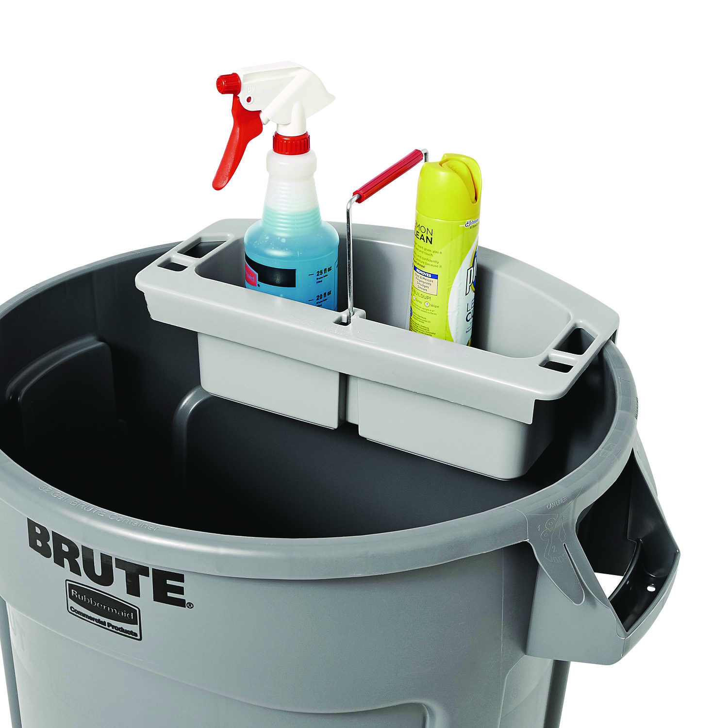 Rubbermaid® Commercial Maid Caddy, 2-Comp, 16w x 9d x 5h, Gray