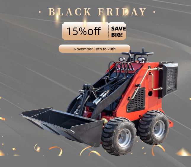 320kg Wheel Type Mini Skid Steer Loader 13.5HP pickup Black Friday discount