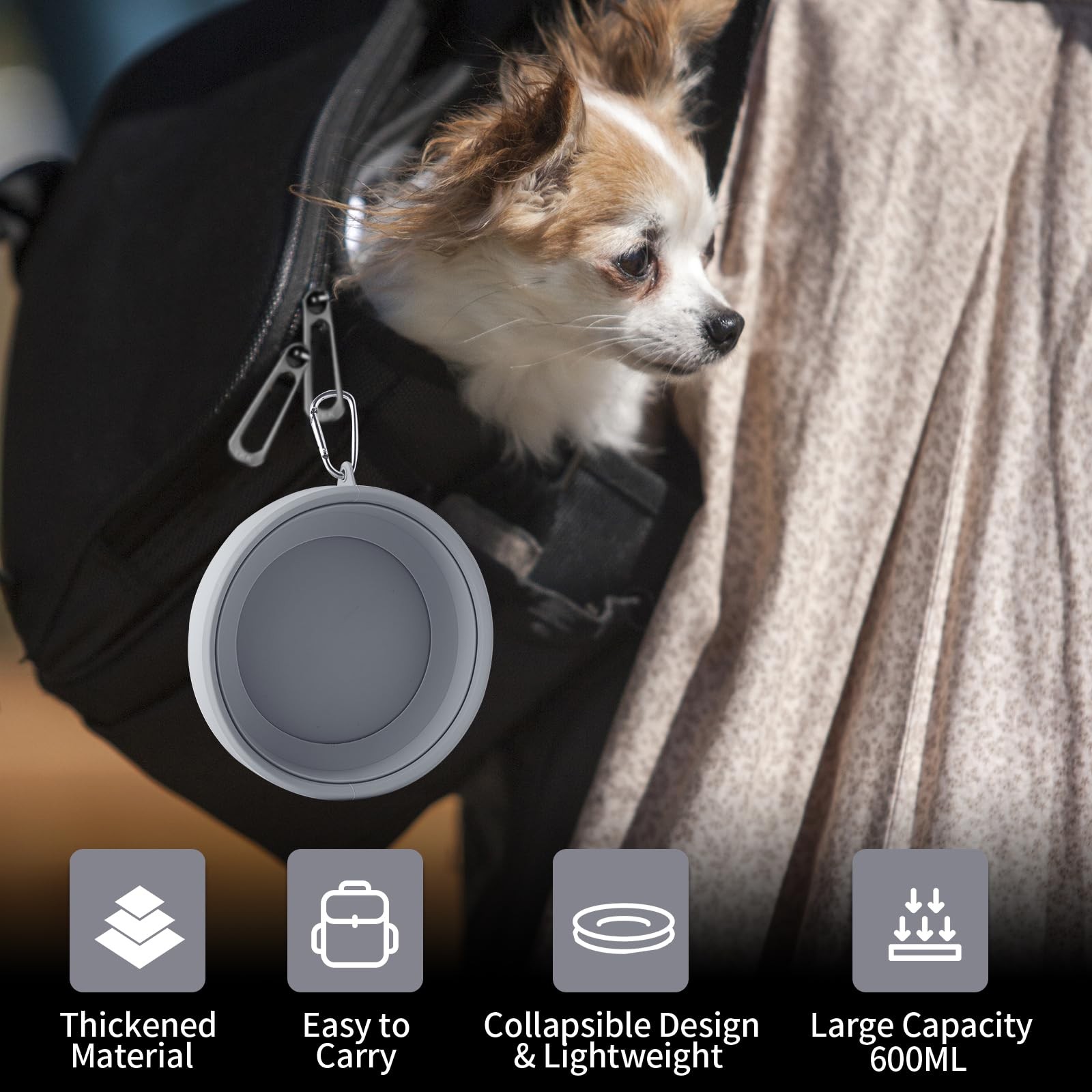 Slson Spill Proof Dog Water Bowl For Carscollapsible No Splash Dog Travel Bowls