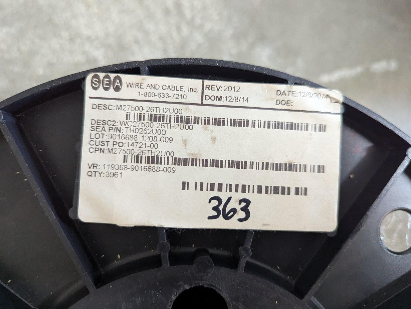 SEA Wire and Cable M27500-26TH2U00 26/2 Silver Plated Alloy ETFE 3500 ft