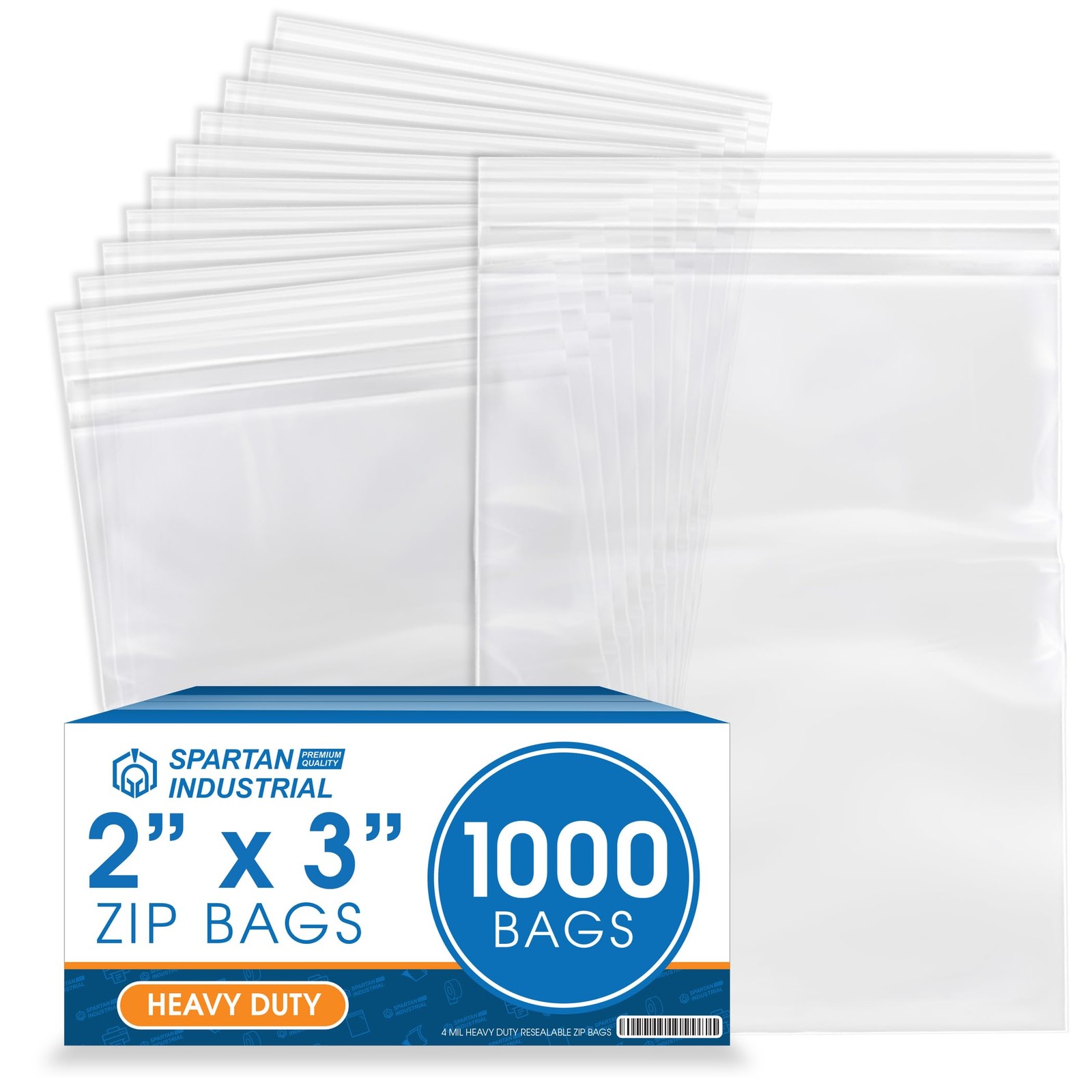 – 2” X 3” (1000 Count) 4 Mil Thick Clear Reclosable Zip Plastic Poly Bags wit…