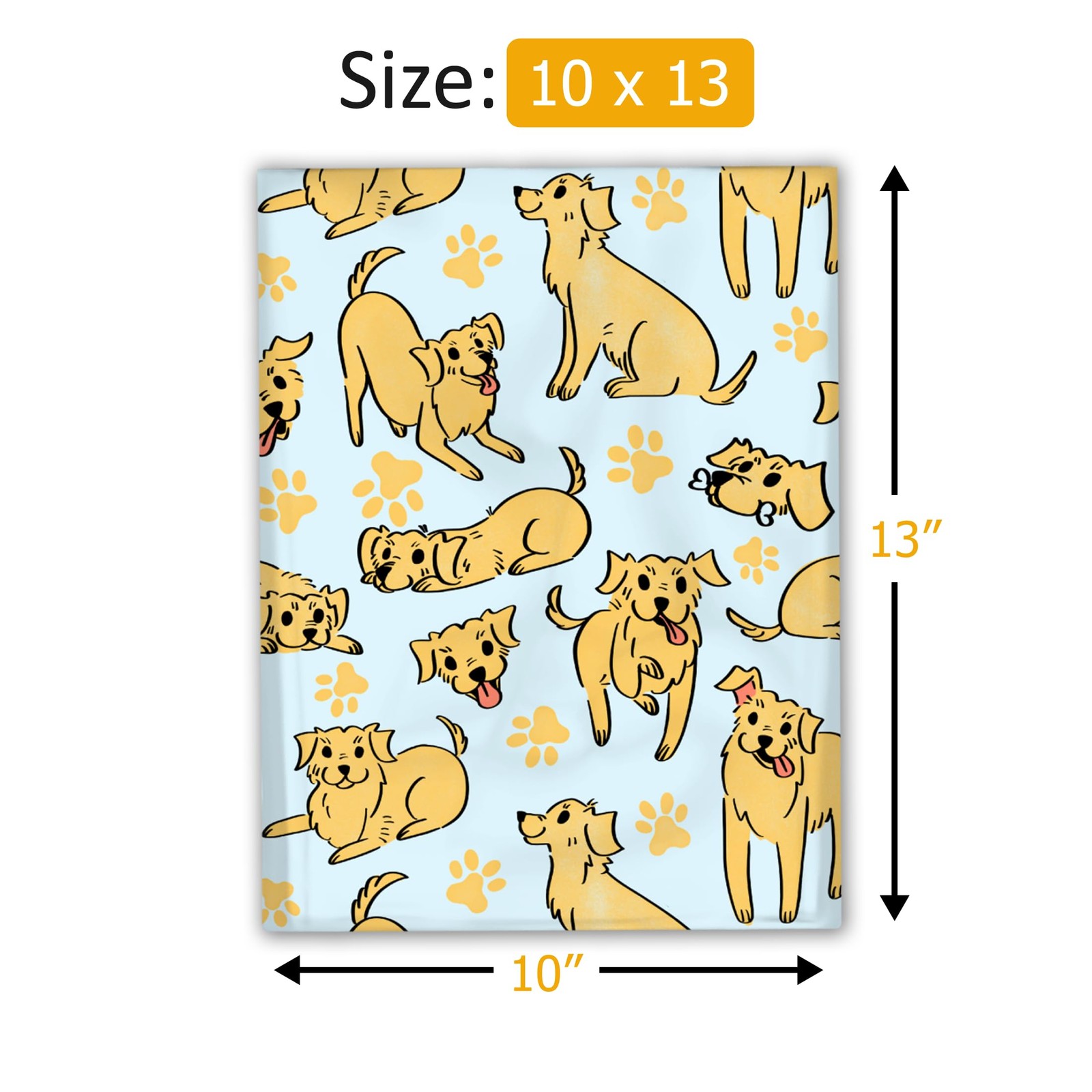 100 PCS Dogs Designer Poly Mailers Shipping Envelopes Printed 10×13 Inch