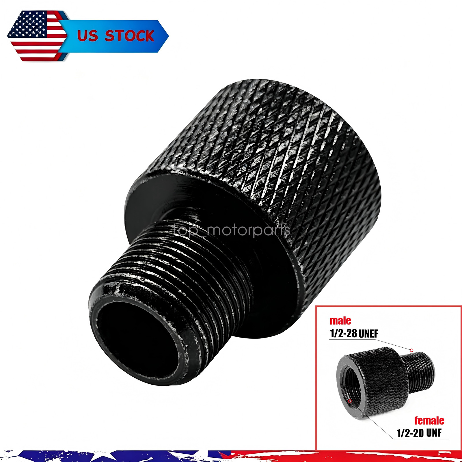 New Threaded Adapter Female 1/2-20 UNF F To 1/2-28 UNEF Male Accessories 1 BLK