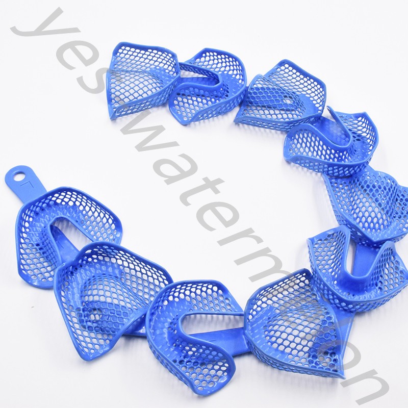 Dental Autoclavable Plastic Steel Impression Trays Denture Blue L/M/S/Q/A Opt