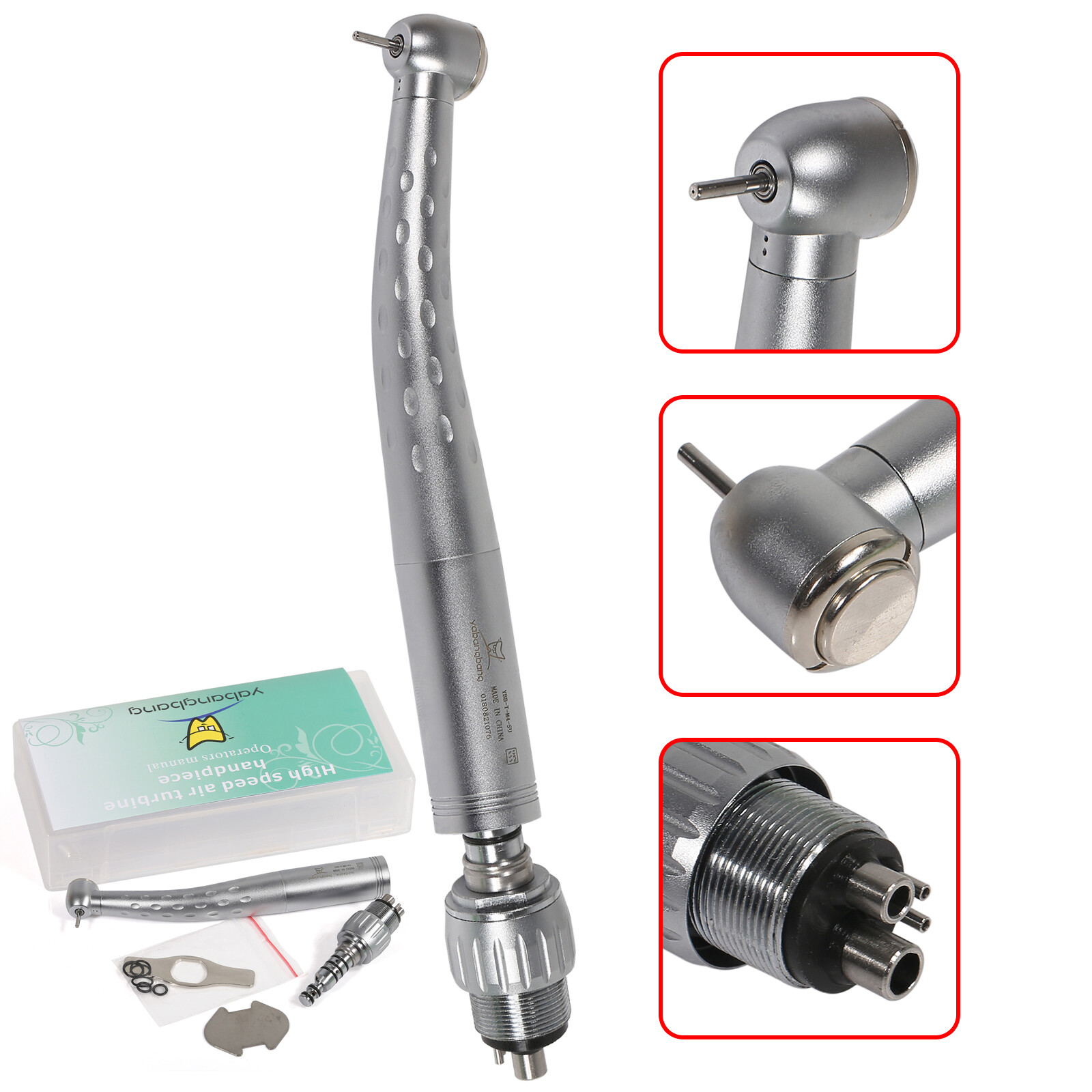 5 Yabangbang Dental High Speed Handpiece Big Turbine with 4 Holes Coupler swivel