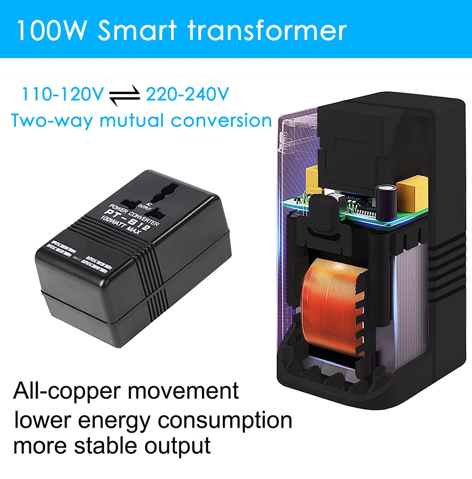 Voltage Converter 110V to 220V Step-Up & Step-Down Power Two-Way Conversion V…