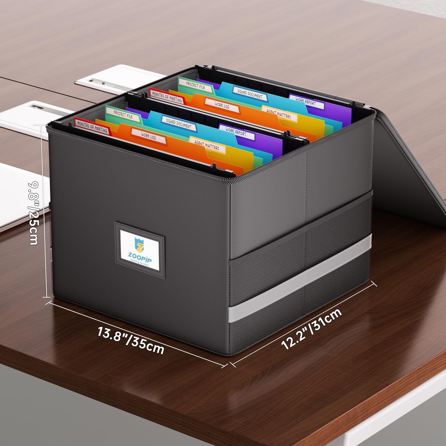 Fireproof File Box with Hanging File Folders Letter Size Organizer Pockets