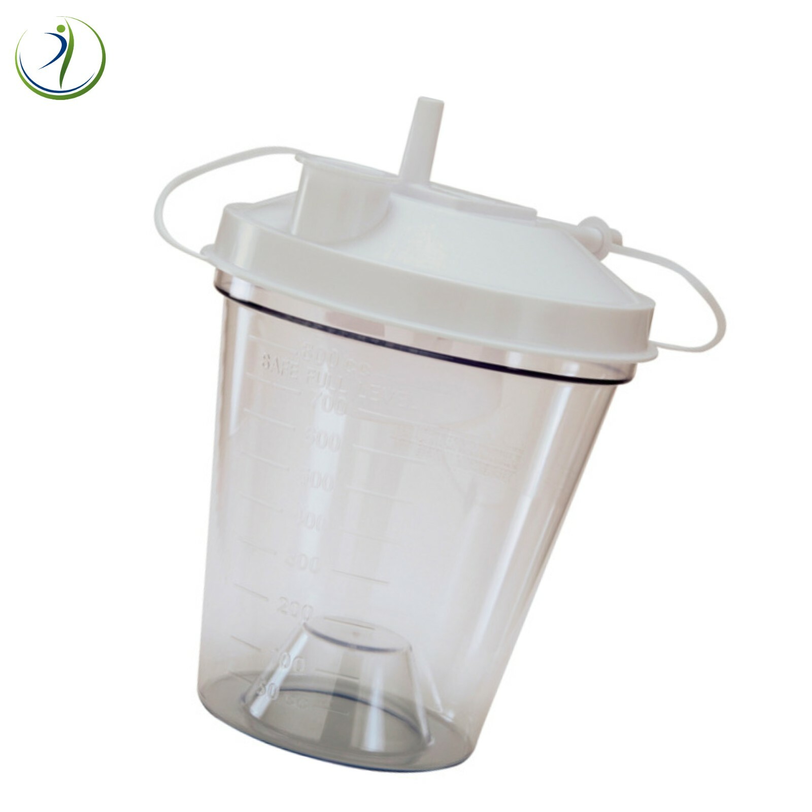 Suction Canister 800 mL Turret Lid Float Valve & Suction Hose Plastic Graduated