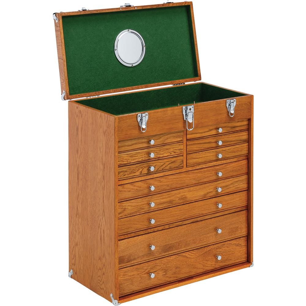 T34122 21-1/2″ 11-Drawer Red Oak Chest