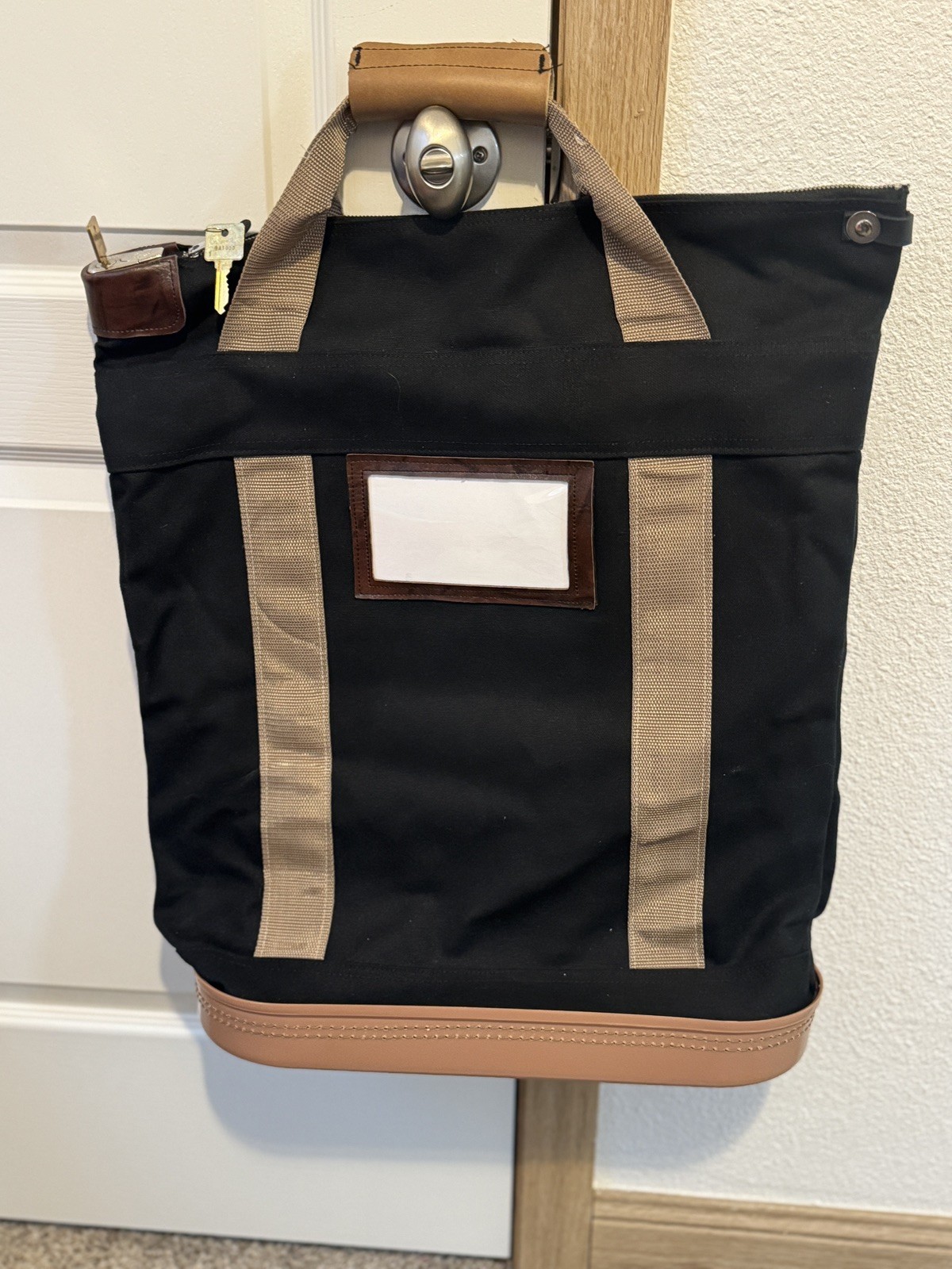 Locking Heavy Duty Security Courier Bag, 18 x 18 x 8 Inch Navy Blue